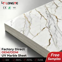 Panneau mural brillant en PVC UV imitation marbre sur mesure OEM, vente directe usine, pour décoration intérieure