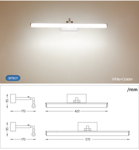 Lámpara de Pared LED Lineal Moderna Minimalista en Blanco y Negro, Regulable, con 3 Años de Garantía, para Cabecera - Product Image 2
