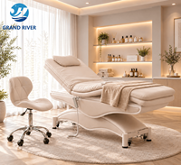 Table de massage électrique de haute qualité beige pour salon de beauté, spa, thérapie, avec 3 moteurs, pour soins esthétiques, massage, lit facial