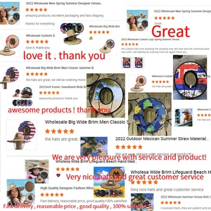 Topi Jerami Pantai Logo Kustom Grosir, Topi Jerami <span class=keywords><strong>Panama</strong></span> Lebar untuk Melindungi dari Sinar Matahari, Topi Jerami Penjaga Pantai Alami - Product Image 6