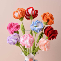 Großhandel Kreative Mehrfarbige Einzelne Nelken-Häkelblume Pflanzenstrauß Künstliche Gestrickte Langlebige Ewige Blumen