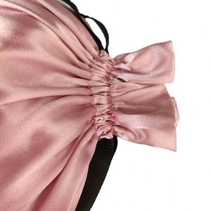 Sacs en satin personnalisés avec logo, pochettes à cordon pour cosmétiques, sacs en soie, pochettes d'emballage pour sous-vêtements en satin - Product Image 5