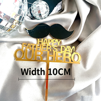 Kreativer Schnurrbart „Happy Father's Day“ bedruckter Acryl-Kuchenaufsatz mit „Love Dad“-Design für den Geburtstag von Papa, Party- und Jubiläumsdekoration
