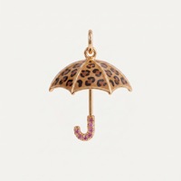 Breloques vintage en acier inoxydable à motif léopard 3D, en forme de parapluie, de tasse à café et de carnet, pour bracelets, colliers et accessoires DIY