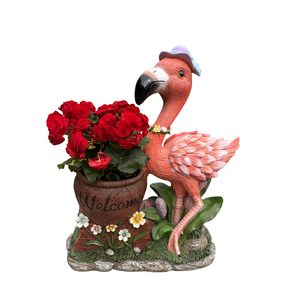 Maceta con Forma de Flamenco, Estatua Decorativa para Jardín, Letrero de Bienvenida, Adorno Único para Césped - Product Image 5