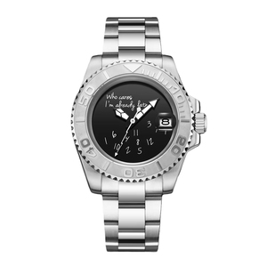 OEM ODM Logo personnalisé Haute qualité 40MM DIY Cadran classique de luxe pour hommes Montres à quartz qui se soucie de moi déjà Montre en retard - Product Image 2