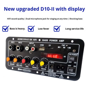 Système de karaoké domestique, amplificateur de subwoofer audio pour <span class=keywords><strong>voiture</strong></span>, <span class=keywords><strong>Bluetooth</strong></span> 5.0, écran D10-II - Product Image 4