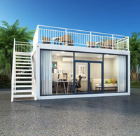 Maison modulaire pliable de type Z à double couche, structure en acier, design moderne, assemblage rapide, mur en verre, maison de luxe