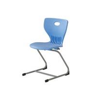 Chaise d'école ergonomique empilable moderne en plastique PP écologique avec dossier, cadre métallique, pour la maison, le bureau, le commerce, l'université et la salle de classe