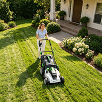 Tondeuse à gazon électrique 220V 1800W avec largeur de coupe de 380 mm, réglage de la hauteur sur 6 niveaux et sac de ramassage pour l'entretien du jardin