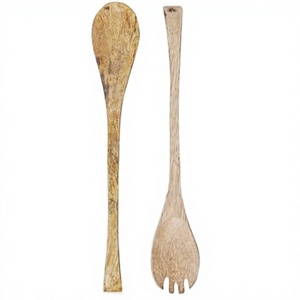 Multi functional Handcrafted 11 inch Acacia wood <b>salad</b> <b>spoon</b> and serving fork set of 2 <b>salad</b> servers Italian Olive Wood <b>Salad</b> - Product Image 1