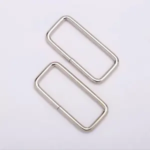 custom welded stainless steel rectangle buckle square iron hanging metal ring for clothes bag