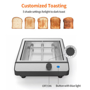 OEM ODM <span class=keywords><strong>Grille</strong></span>-<span class=keywords><strong>pain</strong></span> plat à 4 tranches en acier inoxydable <span class=keywords><strong>Grille</strong></span>-<span class=keywords><strong>pain</strong></span> avec ramasse-miettes amovible pour le petit-déjeuner à la maison - Product Image 3