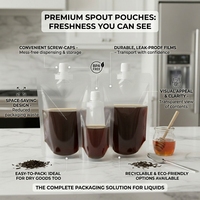 Pochette Doypack en PET/PE de qualité alimentaire avec bec verseur, recyclable, thermoscellable, pour emballage de liquides, avec bouchon à vis, pour boissons, jus, café
