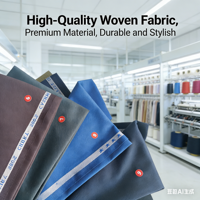 Tissu en polyester et viscose extensible, antistatique, avec doublure sergé et construction sandwich, pour costumes trois pièces garçons et filles, GSM