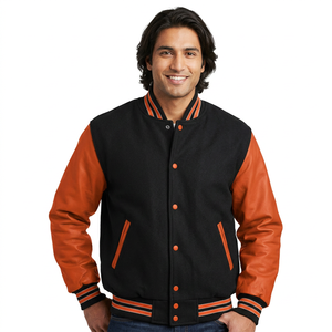 Veste Bomber Personnalisée Brodée Style Baseball Universitaire, Vestes Universitaires Rétro pour Hommes, Vente en Gros de Vestes Universitaires Vides pour Hommes - Product Image 1