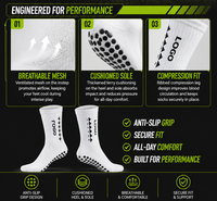 Chaussettes de football en coton personnalisées, écologiques, antidérapantes, pour le football et la course à pied, chaussettes de football à tube moyen personnalisées pour hommes