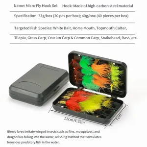 LUSHAZER 20pcs 40pcs Kit de leurres de pêche à la mouche Set de mouches à plumes avec hameçons Colorful Dry Wet Nymph Streamer Trout - Product Image 6