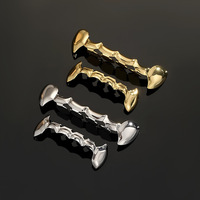Grillz unisexe en cuivre doré style dent de vampire, modèle Xuanlian 4534, tendance Europe-Amérique, hip-hop, Halloween, style géométrique, à succès