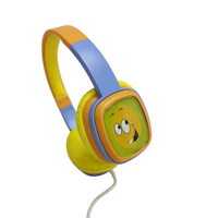 Headphone Anak Berkabel Warna-warni, Desain Kartu DIY Unik & Lucu, Earphone Jack 3.5mm untuk Pembelajaran & Hiburan Anak