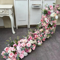 Décoration florale de mariage de haute qualité : Arche de roses artificielles roses pour allée centrale