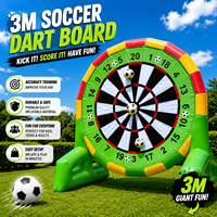 Cible géante gonflable de jeu de fléchettes de football 3M pour adultes et enfants, défi de football de carnaval, attraction sportive pour événements et fêtes