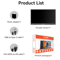 Moniteur portable 15,6 pouces 1080P FHD IPS Wi-Fi, deuxième moniteur externe avec port USB-C, compatible avec PC, ordinateur portable, appareil de jeu