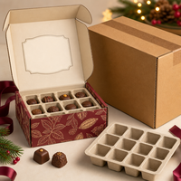Boîtes de livraison personnalisées en carton ondulé rouge foncé pour chocolats, avec emballage sur mesure