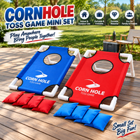 Ensemble de jeu de Cornhole miniature pliable et léger avec logo personnalisé, pour lancer de sacs de coton sur table, pour la famille, les amis, les fêtes, intérieur et extérieur, vente en gros