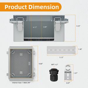 Boîtier <span class=keywords><strong>de</strong></span> boîtier électrique <span class=keywords><strong>de</strong></span> <span class=keywords><strong>jonction</strong></span> étanche à couvercle transparent IP67 220x170x110mm avec boîtier <span class=keywords><strong>de</strong></span> <span class=keywords><strong>barre</strong></span> omnibus 300A et rail <span class=keywords><strong>de</strong></span> montage - Product Image 3