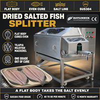 Poisson Salé et Séché Fendeuse de Poisson Acier Inoxydable 304 Serrage par Double Tapis pour Tilapia Dorade Découpe du Poisson