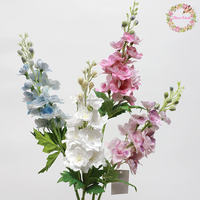 Nouvelle Conception – Fleurs Artificielles Blanches de Delphinium et Jacinthe en Latex Effet Naturel pour Mariage ou Décoration Intérieure (Noël, Nouvel An)