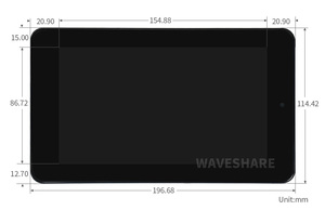 Display Touch Capacitivo Waveshare da 7 Pollici per <span class=keywords><strong>Raspberry</strong></span> <span class=keywords><strong>Pi</strong></span>, con Custodia Protettiva e Fotocamera Frontale da 5MP, 800x480, SKU-32081 - Product Image 1