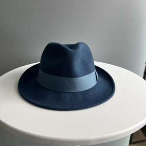 Sombrero Fedora Trilby de Fieltro de Lana Australiana 100% para Hombre, Talla Grande, Color Negro, Estilo Elegante, Listo para Enviar - Product Image 5