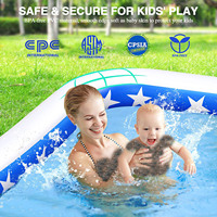 Piscine gonflable rectangulaire hors sol en PVC à 3 couches pour adultes et enfants, grande piscine familiale pour jeux aquatiques d'été en plein air