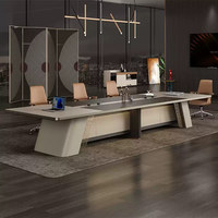 Meubles de bureau modernes de haute qualité, taille optionnelle, long bureau de réunion en bois MDF, 10 à 20 places, tables de salle de conférence de luxe