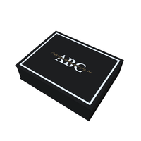 Caja de Regalo de Cartón Rígido Magnético de Lujo Negra y Gris Personalizada de Alta Gama para Ropa