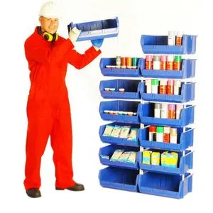 Heavy duty stackable spare parts storage plastic organizer tool parts storage bin box