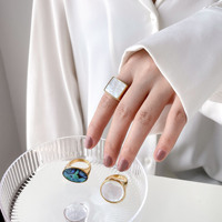 Bijoux Joolim en gros, anneaux en acier inoxydable plaqué or 18 carats, anneaux délicats et tendance pour femmes, pour cadeaux et fêtes