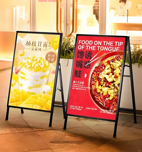 Siêu mỏng đôi/đơn cực dẫn hộp đèn với khung thép cho nhà hàng quảng cáo pin/cắm chèn Hợp kim nhôm đứng - Product Image 2