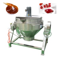 Marmite de Cuisson Basculante à Double Enveloppe Électrique, Vapeur et Gaz pour Pâte de Piment, Sucre et Confiture avec Agitateur