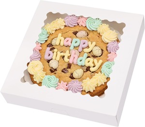 Caja para Pizza de 12 Pulgadas, Cajas Blancas para Panadería con Ventana, Cajas Autoabribles para Galletas, Pasteles y Sushi, Embalaje Ecológico Biodegradable con Relieve - Product Image 1