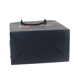 Embalaje OEM de papel artístico de 250gsm, embalaje de ropa personalizado, regalo azul, bolsa de papel de fondo cuadrado para compras - Product Image 4