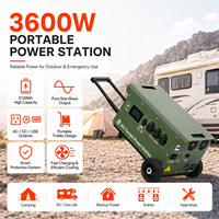 Générateur solaire portable avec batterie LiFePO4 étanche 3600W, contrôle par application, pour le camping et les activités de plein air