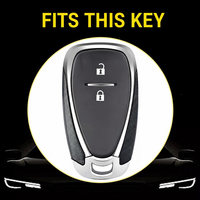 Housse de clé à 2 boutons Chevrolet en TPU avec bord argenté pour Cruze Malibu Equinox Trax Orlando Anti Bump