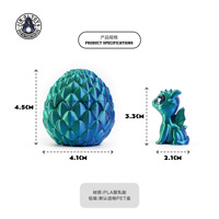 Ensemble d'œufs de dragon imprimés en 3D à ouverture et fermeture, figurine de dragon peinte à la main, kit d'assemblage semi-fini coloré, cadeau