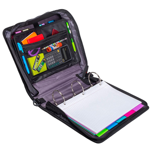 Tùy Chỉnh Da Vải Polyester Mở Rộng <span class=keywords><strong>1</strong></span> 2 Inch Tài Liệu Tổ Chức Dây Kéo Danh Mục Đầu Tư 3 Vòng Chất Kết Dính Với Túi Mess - Product Image 4