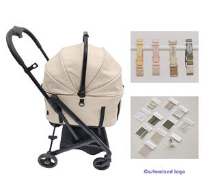 Carrito personalizado para mascotas al por mayor, marco de aluminio, 4 ruedas, transportador para perros y gatos, cochecito plegable ligero de un segundo para perros - Product Image 5