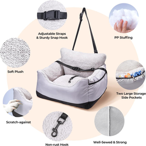 Siège auto pour chien en gros : Lit de sécurité pour animaux de compagnie, idéal pour les voyages, avec boucle réglable, coussin amovible, siège rehausseur souple pour chien - Product Image 3