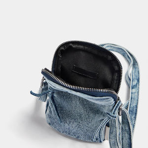Man Custom Logo Vegan <strong>Shoulder</strong> Messenger Purse Mini Denim Crossbody Cell <strong>Phone</strong> <strong>Bag</strong> for Women - Product Image 6